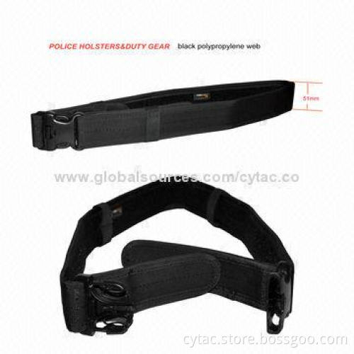 Black nylon duty belt for police officer and military use, duty/policy/holster belt